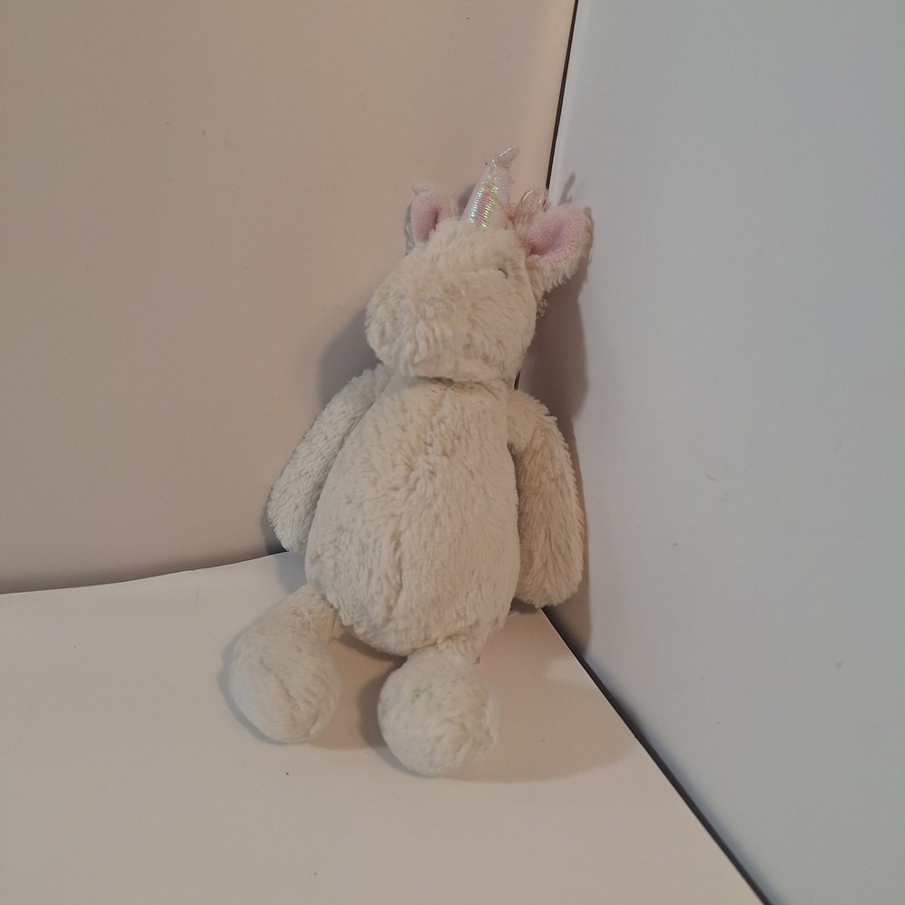 Jellycat London Bashful Unicorn 7" Stuffed Animal Toy Plush White Pink Lovey